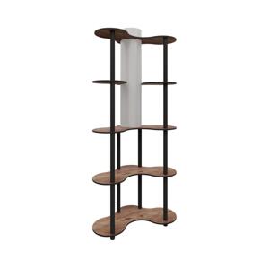 Stojací lampa s poličkami 1xE27/40W/230V 150 cm černá/hnědá