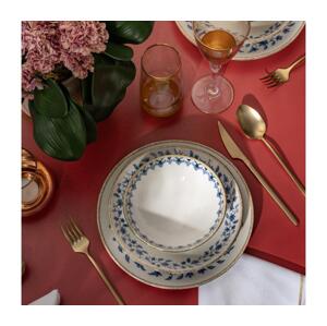 Jídelní sada 18 ks bílá/modrá/porcelán 719KTP9897