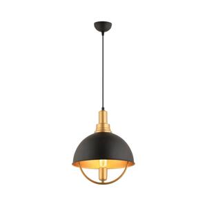 Lustr na lanku MONZA 1xE27/40W/230V pr. 30 cm černá/zlatá