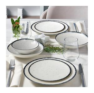 Jídelní sada 24 ks bílá/černá/porcelán 387GRP1376