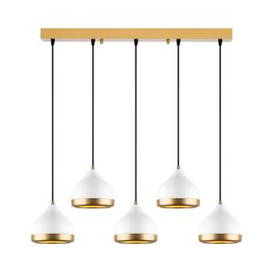 Lustr na lanku YILDO 5xE27/40W/230V bílá/zlatá