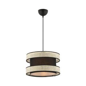 Lustr na lanku HALO 1xE27/60W/230V černá/krémová