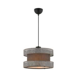 Lustr na lanku HALO 1xE27/60W/230V hnědá/šedá