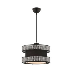 Lustr na lanku HALO 1xE27/60W/230V černá/šedá
