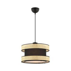 Lustr na lanku HALO 1xE27/60W/230V černá/béžová