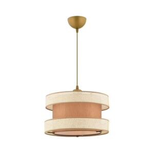 Lustr na lanku HALO 1xE27/60W/230V hnědá/krémová