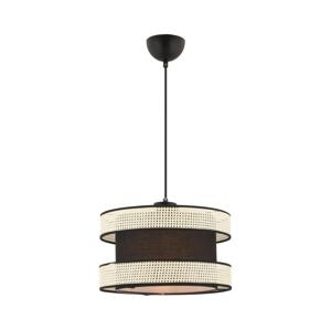 Lustr na lanku HALO 1xE27/60W/230V černá/krémová