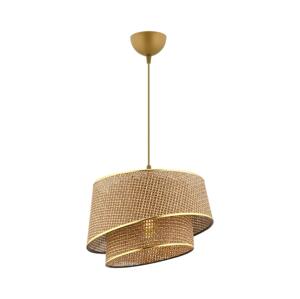 Lustr na lanku BARETTE 1xE27/60W/230V hnědá/zlatá