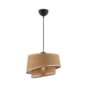 Lustr na lanku BARETTE 1xE27/60W/230V hnědá/lesklý chrom