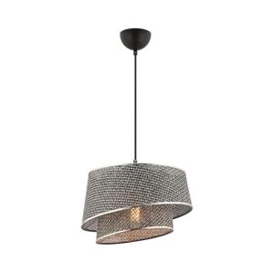 Lustr na lanku BARETTE 1xE27/60W/230V šedá/lesklý chrom