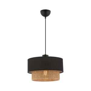 Lustr na lanku ECHO 1xE27/60W/230V černá/hnědá