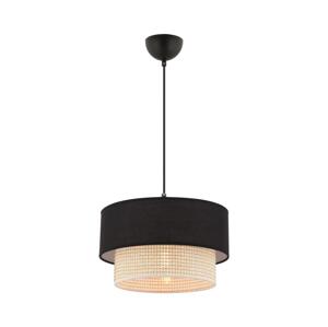 Lustr na lanku ECHO 1xE27/60W/230V černá/krémová