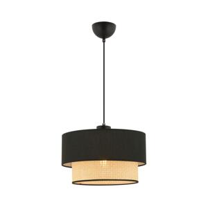 Lustr na lanku ECHO 1xE27/60W/230V černá/béžová