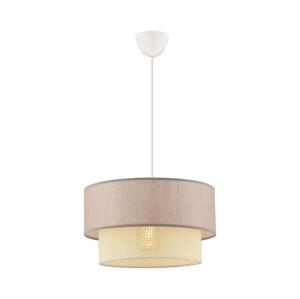 Lustr na lanku ECHO 1xE27/60W/230V béžová/krémová