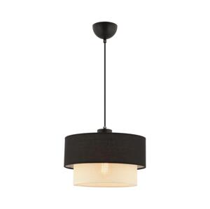 Lustr na lanku ECHO 1xE27/60W/230V černá/krémová