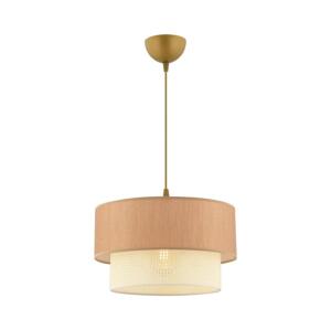 Lustr na lanku ECHO 1xE27/60W/230V hnědá/krémová