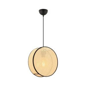 Lustr na lanku BIG DRUM 1xE27/60W/230V béžová/černá