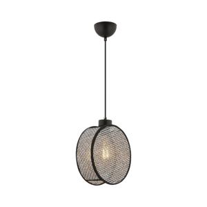 Lustr na lanku DRUM 1xE27/60W/230V šedá/černá
