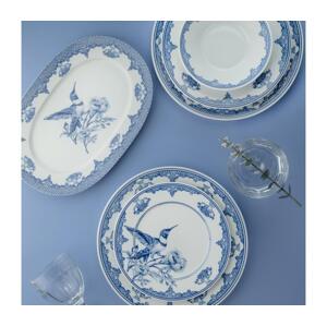 Jídelní sada 26 ks bílá/modrá/porcelán 710KTP3649