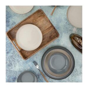 Jídelní sada 16 ks šedá/béžová/porcelán 710KTP3652