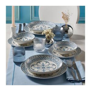 Jídelní sada 24 ks modrá/porcelán 387GRP1382