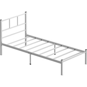 Kovová jednolůžková postel ROVAN 90x200 cm bílá nosnost 120 kg 837WST1146