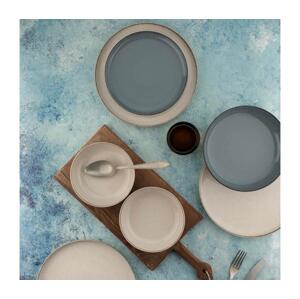 Jídelní sada 16 ks béžová/modrá/porcelán 710KTP3683