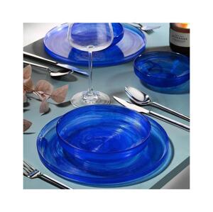 Jídelní sada 18 ks modrá/sklo 711BRN1101