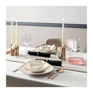 Jídelní sada 18 ks bílá/měděná/porcelán 710KTP4508