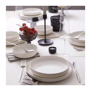 Jídelní sada 18 ks bílá/stříbrná/porcelán 710KTP4533