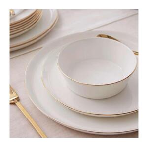 Jídelní sada 24 ks bílá/zlatá/porcelán 710KTP4542