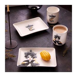 Jídelní sada 4 ks černá/bílá/porcelán 710KTP3719