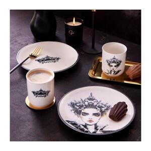 Jídelní sada 4 ks černá/bílá/porcelán 710KTP3722