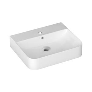 Isvea - Umyvadlo na desku/závěsné SOTT AQUA 60,5x50 cm keramika/bílá 10SQ51061