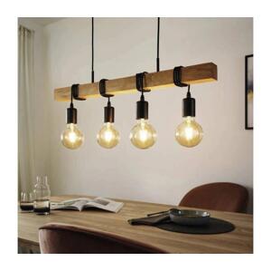 Eglo Eglo 33378 - LED Lustr na lanku TOWNSHEND 4xE27/4W/230V 2200K béžová/černá