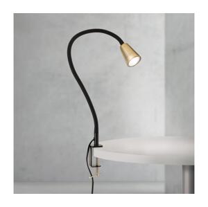 Orion - Flexibilní stolní lampa s klipem DOTTY 1xGU10/10W/230V mosaz/černá LA 4-1231/1 schwarz/MS