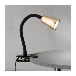 Orion - Flexibilní stolní lampa s klipem DOTTY 1xGU10/10W/230V mosaz/černá LA 4-1232/1 schwarz/MS