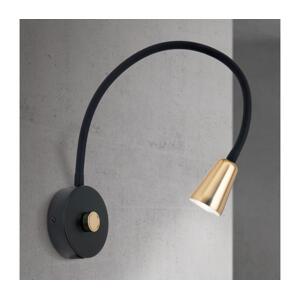 Orion - Stm. flexibilní nástěnná lampička DOTTY 1xGU10/10W/230V černá/mosaz WA 2-1376/1 schwarz/MS