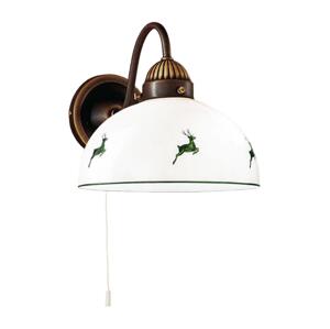 Kolarz Kolarz 731.61.100 - Nástěnná lampa NONNA 1xE27/75W/230V hnědá/jeleni zelená