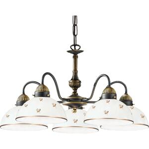 Kolarz 731.85.170 - Lustr na řetězu NONNA 5xE27/75W/230V květiny rose gold 731.85.170
